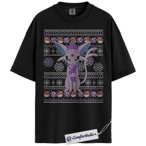 Espeon Shirt, Pokemon Shirt, PKM Shirt, Christmas Shirt, Anime Graphic Tee, Comfort Colors Shirt