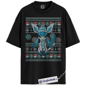 Glaceon Shirt, Pokemon Shirt, PKM Shirt, Christmas Shirt, Anime Graphic Tee, Comfort Colors Shirt