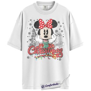 Alternative view of Minnie Mouse Shirt, Mickey Mouse Shirt, Christmas Shirt, Animated Graphic Tee, Comfort Colors Shirt
