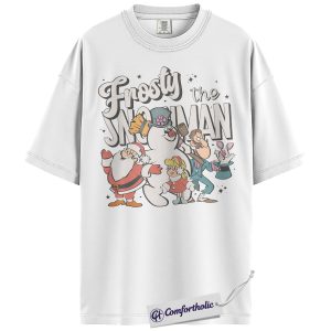 Alternative view of Frosty the Snowman Shirt, Christmas Shirt, Animated Graphic Tee, Comfort Colors Shirt