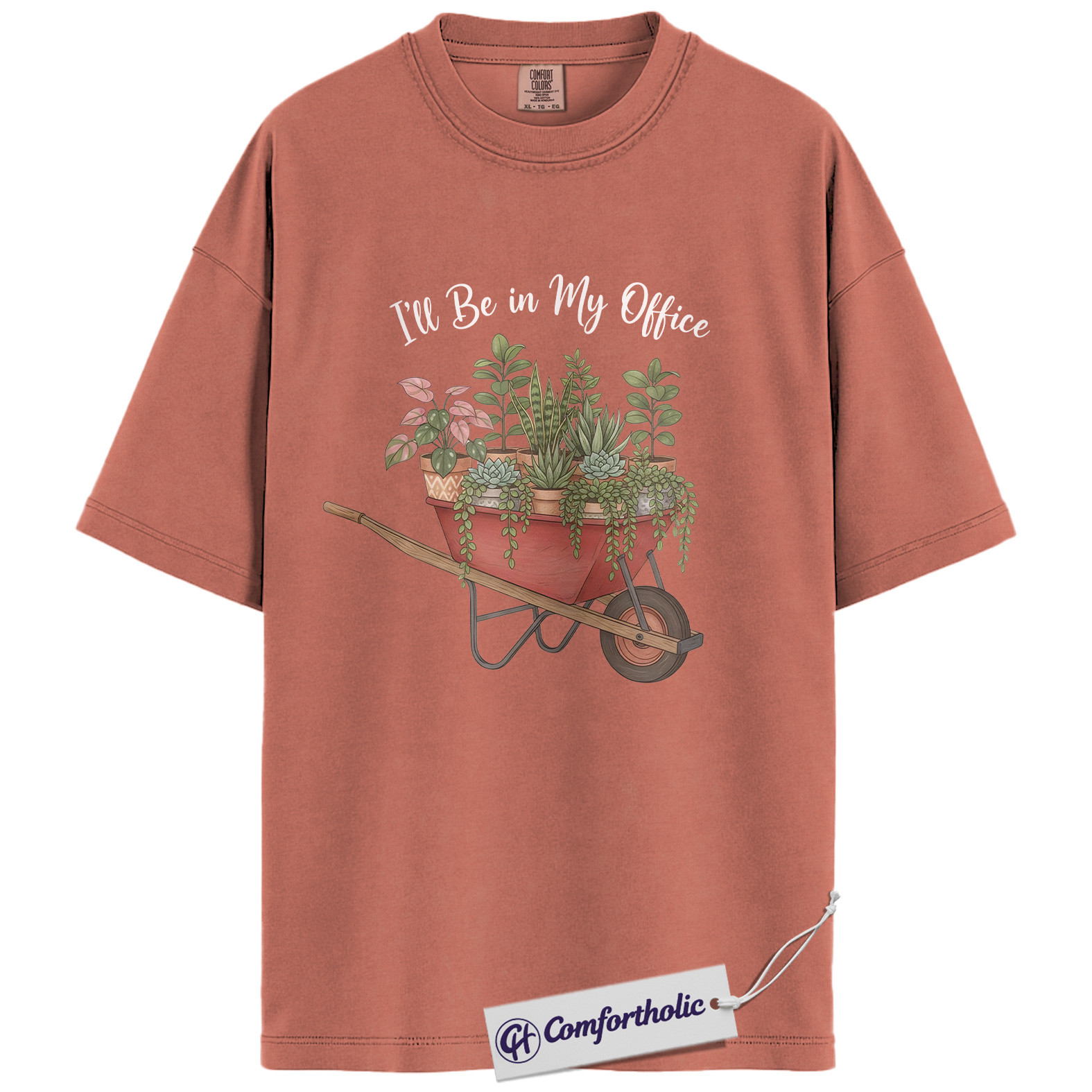 I’ll Be in My Office Shirt, Plant Lover Gardening T-Shirt, Cute Botanical Wheelbarrow Graphic Tee, Gift for Plant Moms, Comfort Colors Shirt - Image 7