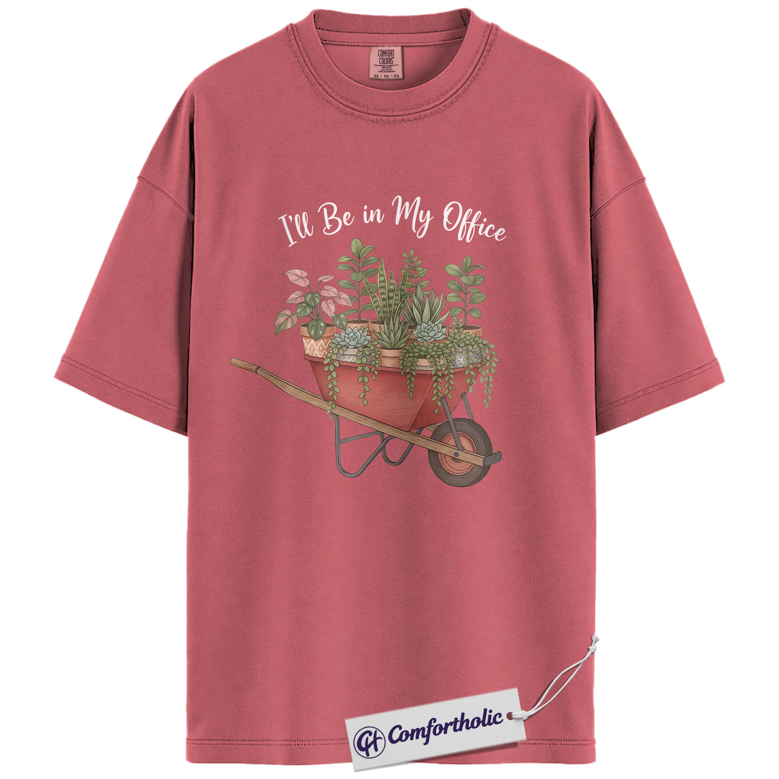I’ll Be in My Office Shirt, Plant Lover Gardening T-Shirt, Cute Botanical Wheelbarrow Graphic Tee, Gift for Plant Moms, Comfort Colors Shirt - Image 9