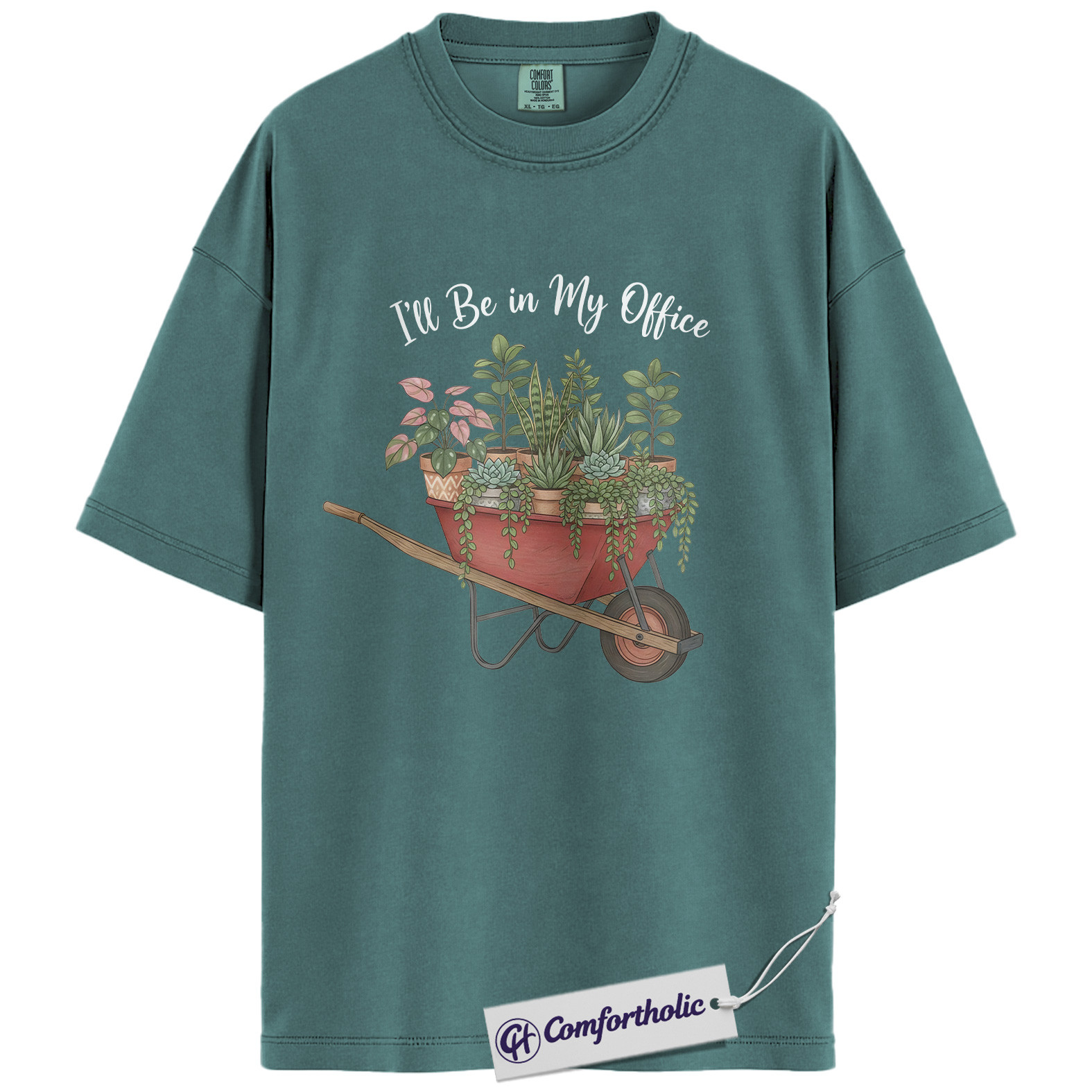 I’ll Be in My Office Shirt, Plant Lover Gardening T-Shirt, Cute Botanical Wheelbarrow Graphic Tee, Gift for Plant Moms, Comfort Colors Shirt - Image 11