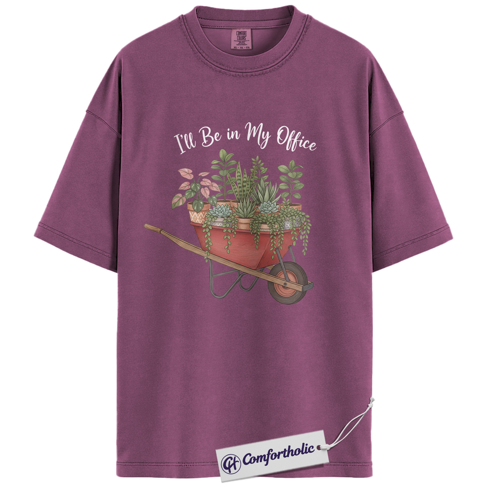 I’ll Be in My Office Shirt, Plant Lover Gardening T-Shirt, Cute Botanical Wheelbarrow Graphic Tee, Gift for Plant Moms, Comfort Colors Shirt - Image 15