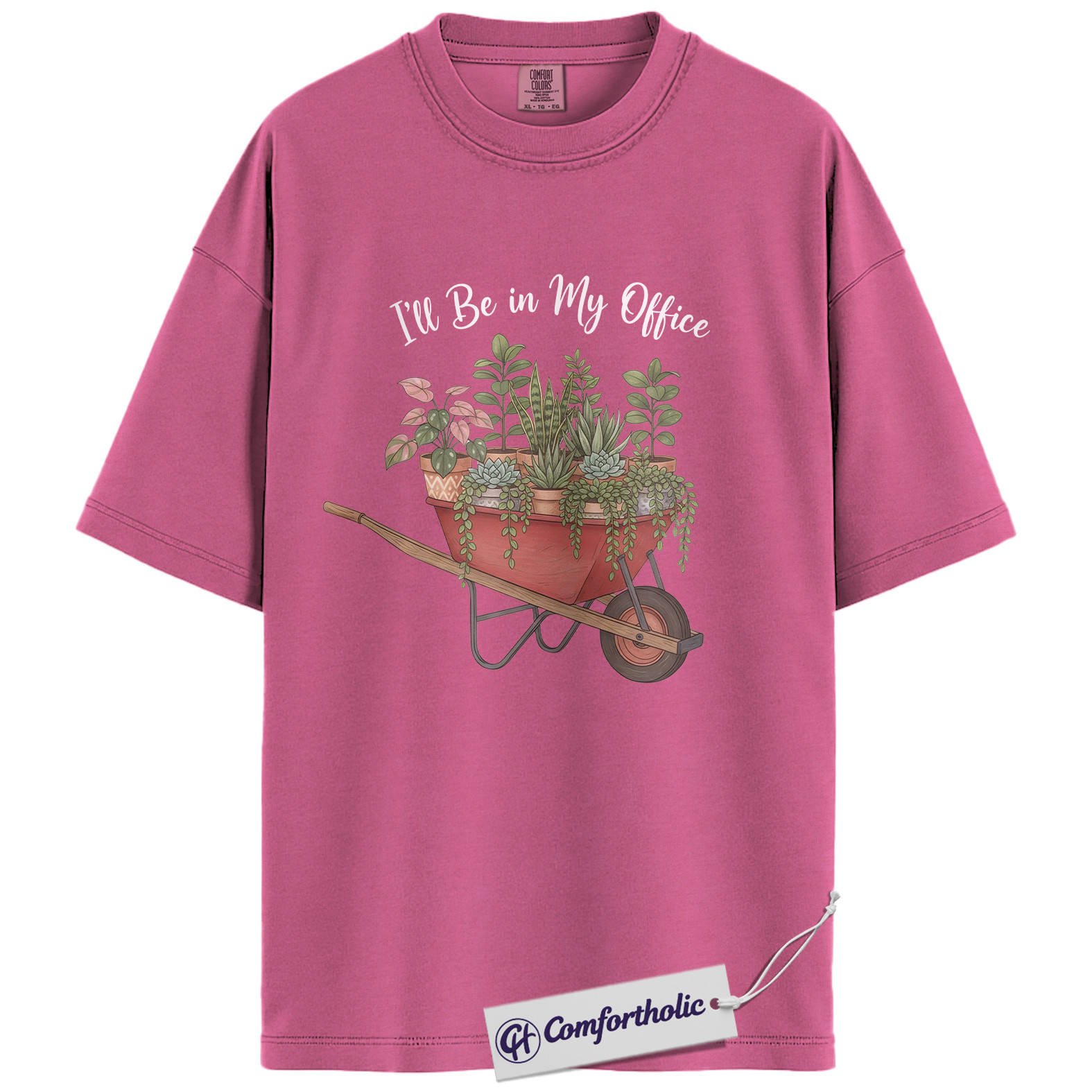 I’ll Be in My Office Shirt, Plant Lover Gardening T-Shirt, Cute Botanical Wheelbarrow Graphic Tee, Gift for Plant Moms, Comfort Colors Shirt - Image 16
