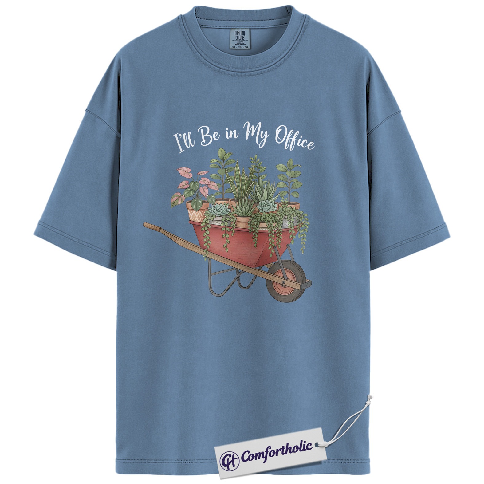 I’ll Be in My Office Shirt, Plant Lover Gardening T-Shirt, Cute Botanical Wheelbarrow Graphic Tee, Gift for Plant Moms, Comfort Colors Shirt - Image 17