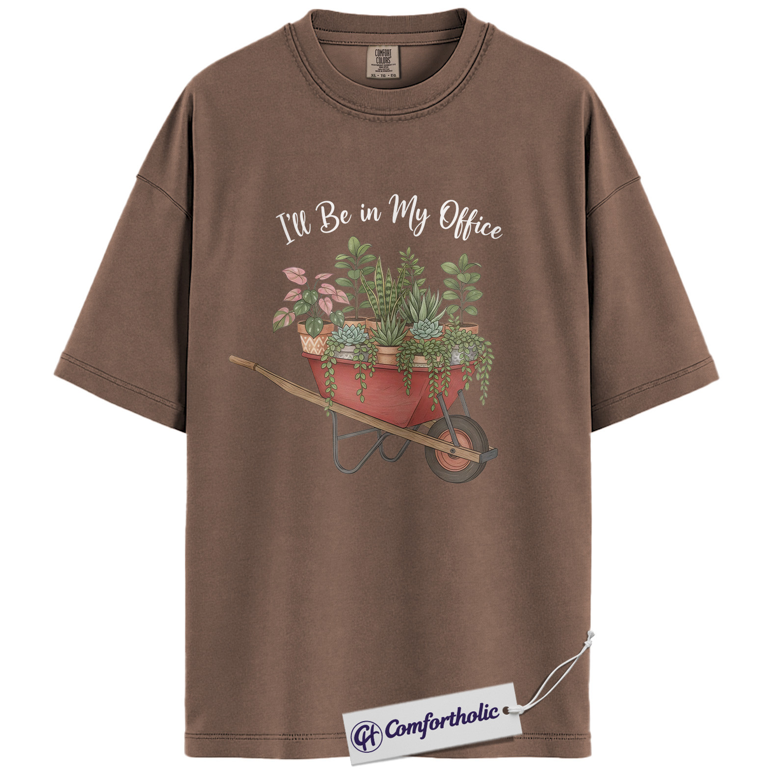 I’ll Be in My Office Shirt, Plant Lover Gardening T-Shirt, Cute Botanical Wheelbarrow Graphic Tee, Gift for Plant Moms, Comfort Colors Shirt - Image 19