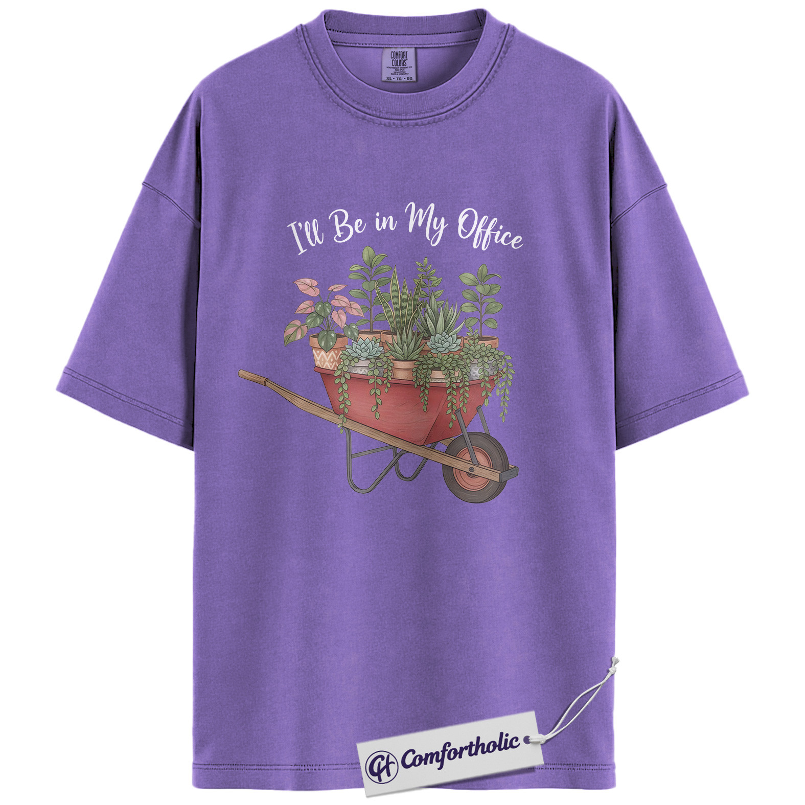 I’ll Be in My Office Shirt, Plant Lover Gardening T-Shirt, Cute Botanical Wheelbarrow Graphic Tee, Gift for Plant Moms, Comfort Colors Shirt - Image 20