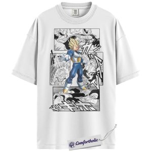 Alternative view of Vegeta Shirt, Dragon Ball Shirt, Anime Graphic Tee, Comfort Colors Shirt