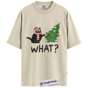 Funny Cat Christmas Shirt, Holiday Pet Lover T-Shirt, Cute Kitty Graphic Tee, Christmas Humor Gift for Cat Owners, Christmas Comfort Colors Shirt