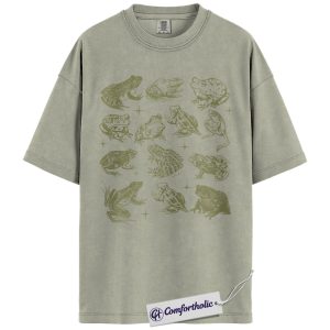 Frog Shirt, Vintage Nature T-Shirt, Cottagecore Animal Graphic Tee, Aesthetic Gift for Frog Lovers, Comfort Colors Shirt