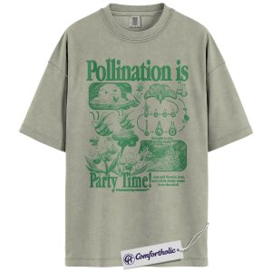 Pollination Shirt, Bee Lover T-Shirt, Vintage Nature Graphic Tee, Eco Aesthetic Top for Gardeners & Science Lovers, Comfort Colors Shirt