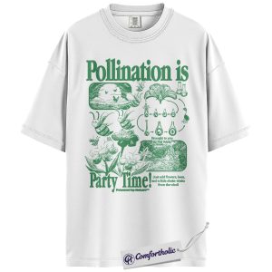 Alternative view of Pollination Shirt, Bee Lover T-Shirt, Vintage Nature Graphic Tee, Eco Aesthetic Top for Gardeners & Science Lovers, Comfort Colors Shirt