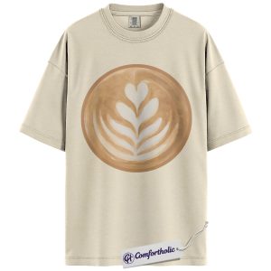 Coffee Lover Shirt, Latte Art T-Shirt, Minimalist Graphic Tee, Cafe Aesthetic Top for Baristas & Coffee Fans, Comfort Colors Shirt