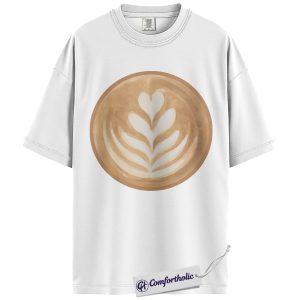 Alternative view of Coffee Lover Shirt, Latte Art T-Shirt, Minimalist Graphic Tee, Cafe Aesthetic Top for Baristas & Coffee Fans, Comfort Colors Shirt