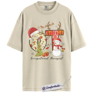 Occupational Therapist Christmas Shirt, OT Holiday T-Shirt, Healthcare Worker Graphic Tee, Festive Medical Gift for Professionals, Christmas Comfort Colors Shirt