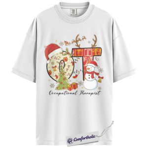 Alternative view of Occupational Therapist Christmas Shirt, OT Holiday T-Shirt, Healthcare Worker Graphic Tee, Festive Medical Gift for Professionals, Christmas Comfort Colors Shirt