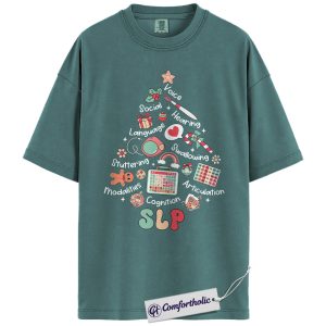 SLP Christmas Shirt, Cute Speech Therapist Holiday T-Shirt, Funny Speech Language Pathologist Tee, Gift for SLP Professionals, Christmas Comfort Colors Shirt