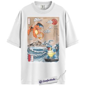 Alternative view of Charizard Shirt, Blastoise Shirt, Pokemon Shirt, PKM T-Shirt, Anime Graphic Tee, Comfort Colors Shirt