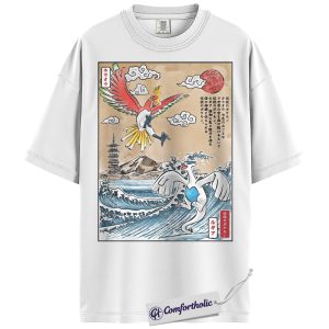 Alternative view of Lugia Shirt, Ho-Oh Shirt, Pokemon Shirt, PKM T-Shirt, Anime Graphic Tee, Comfort Colors Shirt
