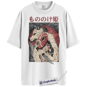 Alternative view of Princess Mononoke Shirt, Studio Ghibli Shirt, Anime Graphic Tee, Christmas Comfort Colors Shirt