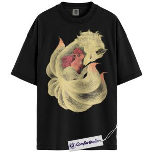 Alternative view of Ninetales Shirt, Vulpix Shirt, Pokemon Shirt, PKM T-Shirt, Anime Graphic Tee, Comfort Colors Shirt