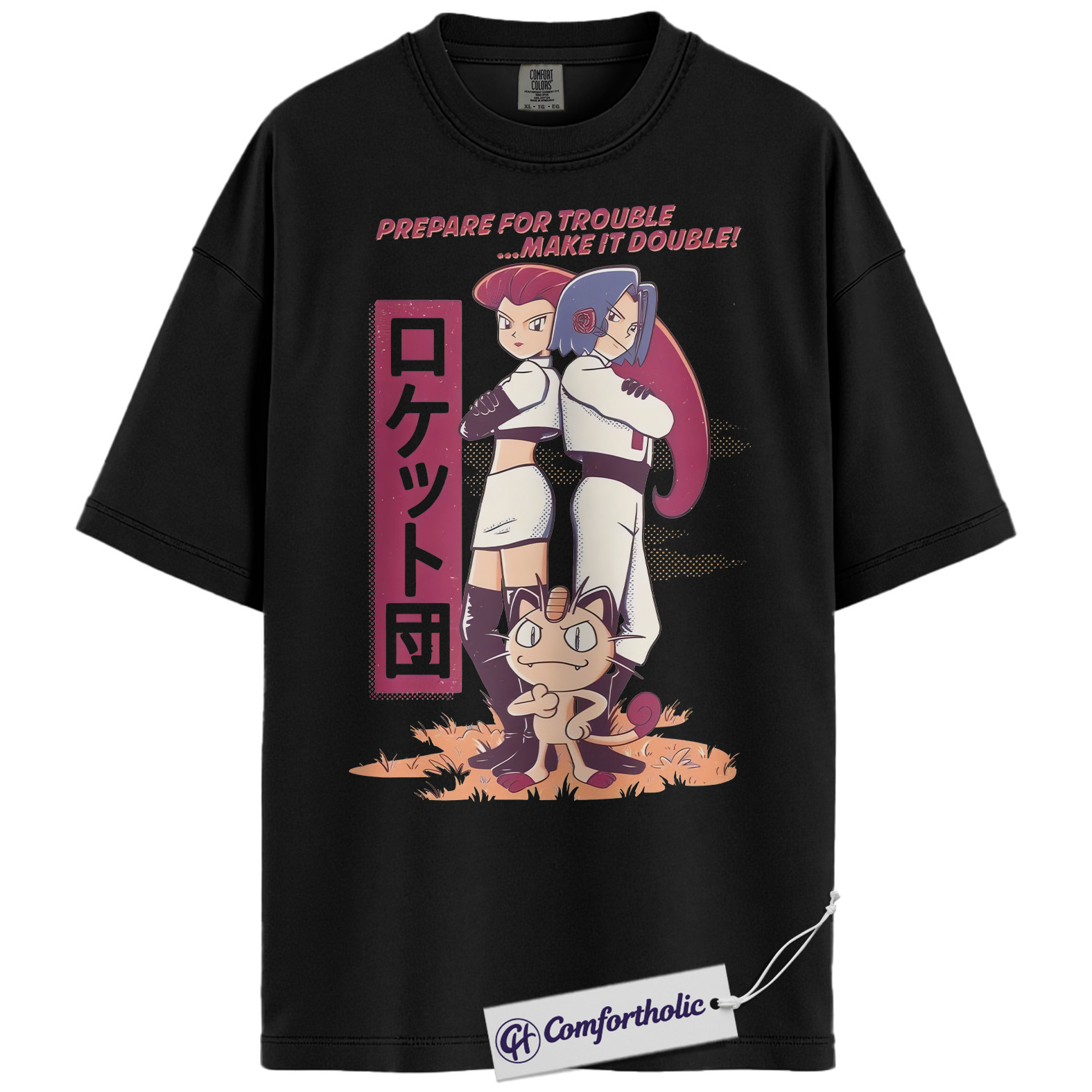 Team Rocket Shirt, Pokemon Shirt, PKM T-Shirt, Anime Graphic Tee, Comfort Colors Shirt - Image 3