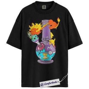 Charmander Shirt, Bulbasaur Shirt, Pikachu Shirt, Pokemon Shirt, PKM T-Shirt, Anime Graphic Tee, Comfort Colors Shirt