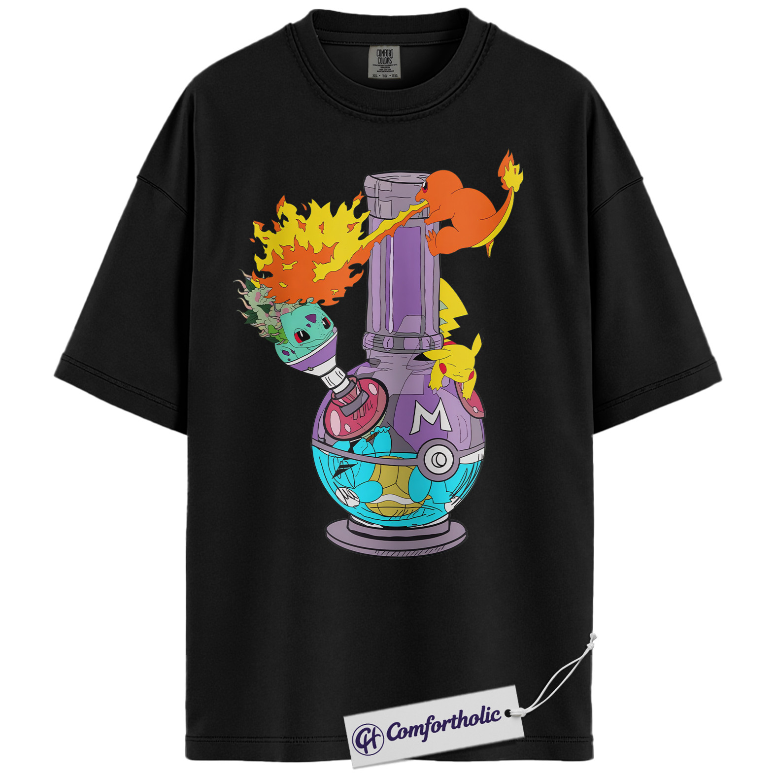 Charmander Shirt, Bulbasaur Shirt, Pikachu Shirt, Pokemon Shirt, PKM T-Shirt, Anime Graphic Tee, Comfort Colors Shirt