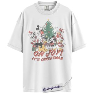 Alternative view of Mickey Mouse Shirt, Donald Duck Shirt, Christmas T-Shirt, Animated Graphic Tee, Christmas Comfort Colors Shirt