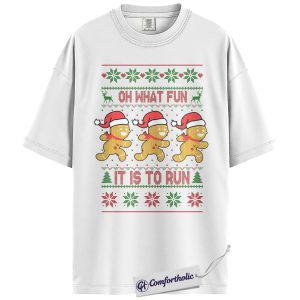 Alternative view of Runner Christmas Shirt, Funny Gingerbread Running T-Shirt, Cute Holiday Fitness Graphic Tee, Gift for Runners and Joggers, Christmas Comfort Colors Shirt