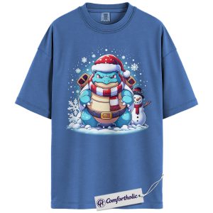 Blastoise Shirt, Pokemon Shirt, PKM Shirt, Christmas Shirt, Anime Graphic Tee, Christmas Comfort Colors Shirt