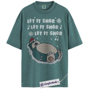 Snorlax Shirt, Pokemon Shirt, PKM Shirt, Christmas Shirt, Anime Graphic Tee, Christmas Comfort Colors Shirt