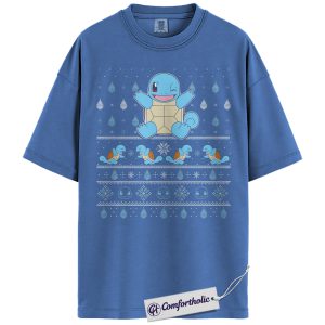 Squirtle Shirt, Pokemon Shirt, PKM Shirt, Christmas Shirt, Anime Graphic Tee, Christmas Comfort Colors Shirt