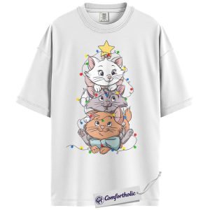 Alternative view of The Aristocats Shirt, Christmas Shirt, Animated Graphic Tee, Christmas Comfort Colors Shirt