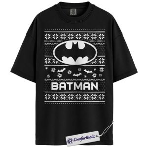Batman Shirt, Christmas Shirt, DC Comics Graphic Tee, Christmas Comfort Colors Shirt