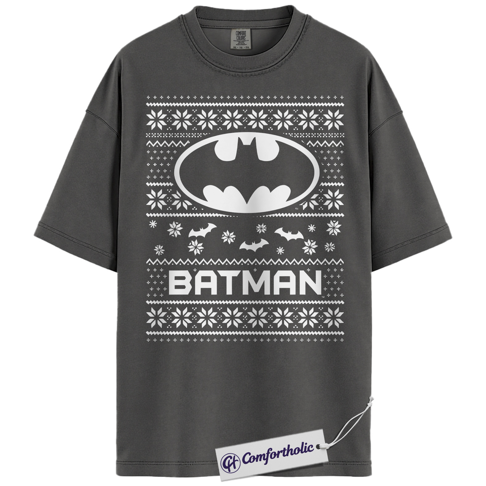 Batman Shirt, Christmas Shirt, DC Comics Graphic Tee, Christmas Comfort Colors Shirt - Image 2