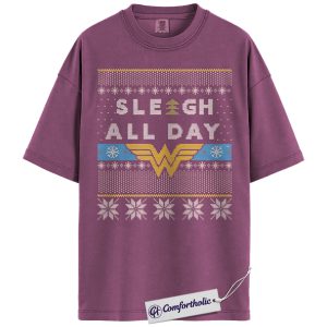 Wonder Woman Shirt, Christmas Shirt, DC Comics Graphic Tee, Christmas Comfort Colors Shirt