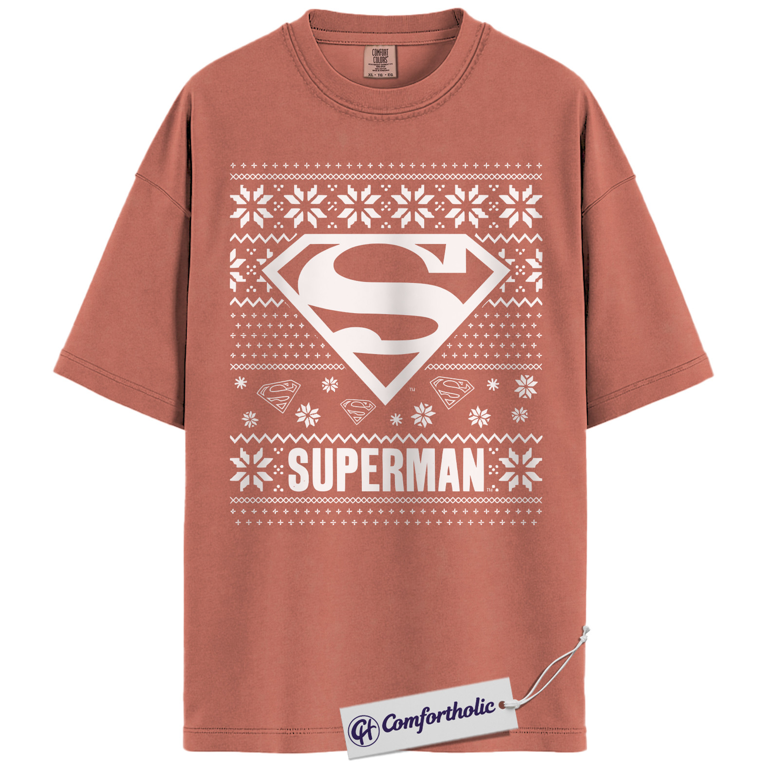 Superman Shirt, Christmas Shirt, DC Comics Graphic Tee, Christmas Comfort Colors Shirt - Image 4