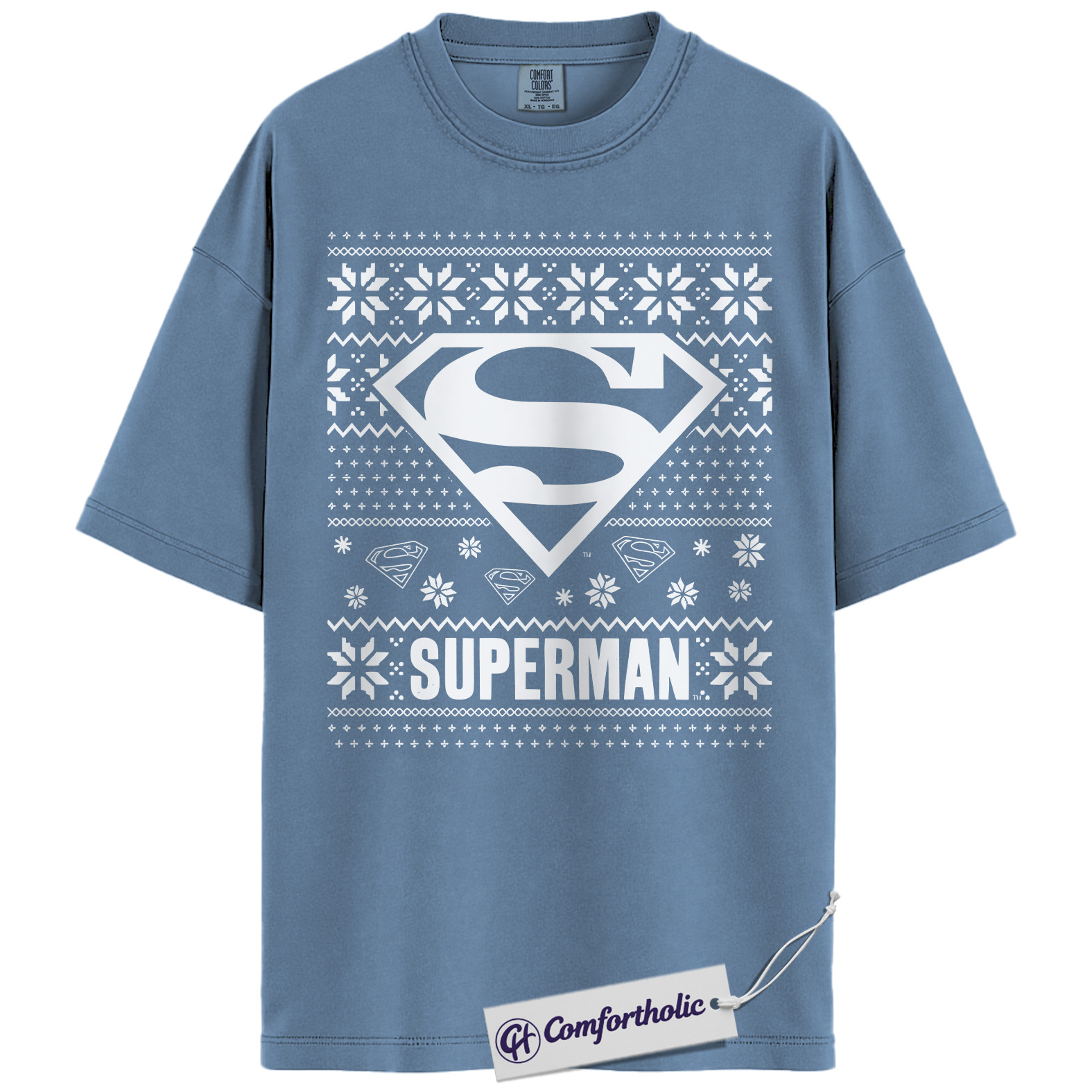 Superman Shirt, Christmas Shirt, DC Comics Graphic Tee, Christmas Comfort Colors Shirt - Image 12