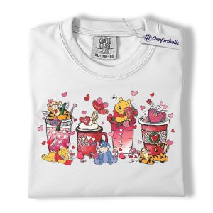 Alternative view of Winnie-the-Pooh Shirt, Valentine's Day Shirt, Animated Graphic Tee, Comfort Colors Shirt