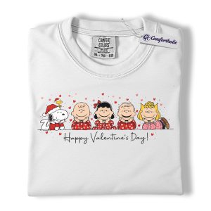 Alternative view of Peanuts Shirt, Valentine's Day Shirt, Animated Graphic Tee, Comfort Colors Shirt