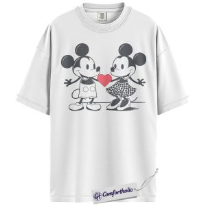 Alternative view of Minnie and Mickey Mouse Shirt, Valentine's Day Shirt, Animated Graphic Tee, Comfort Colors Shirt