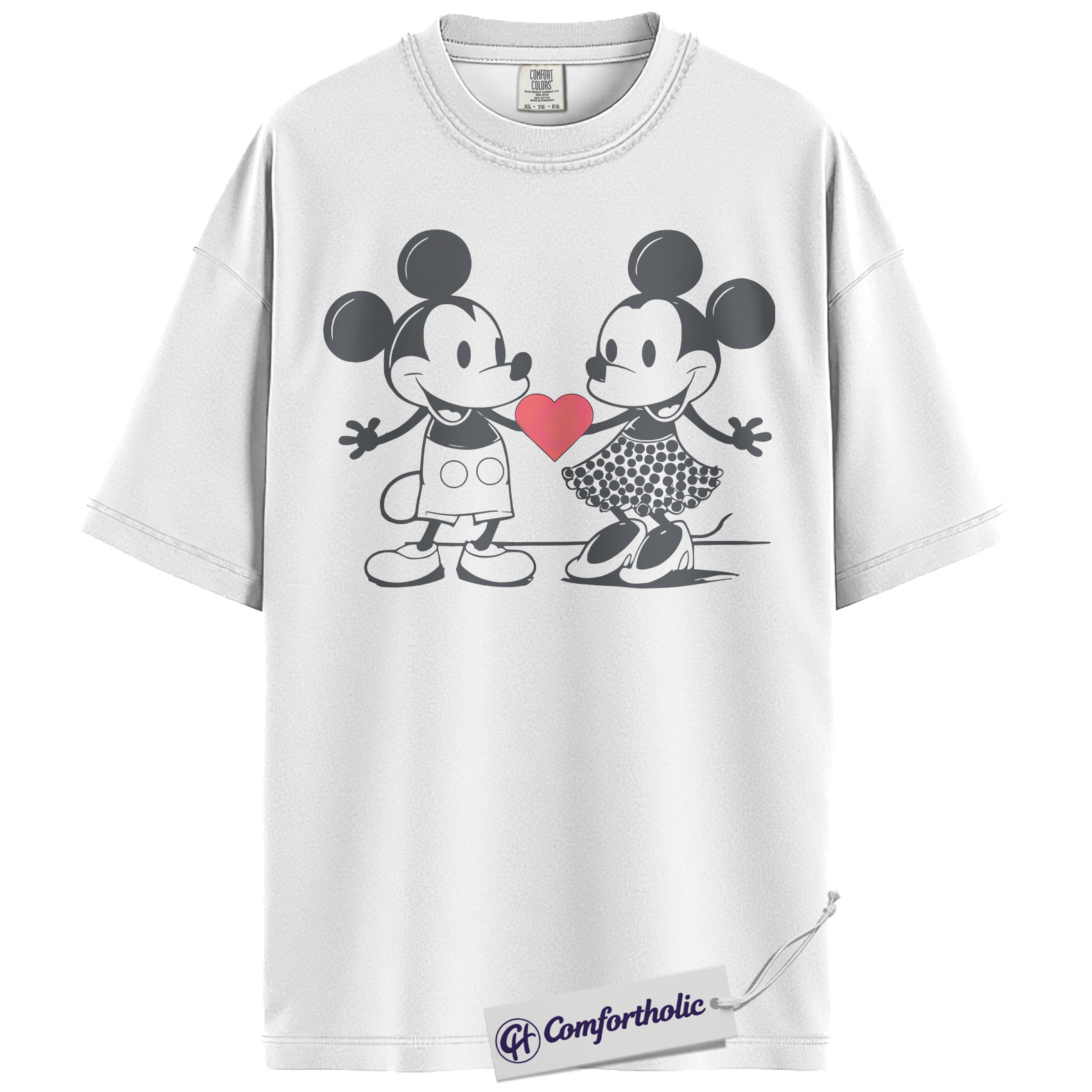 Minnie and Mickey Mouse Shirt, Valentine's Day Shirt, Animated Graphic Tee, Comfort Colors Shirt - Image 2