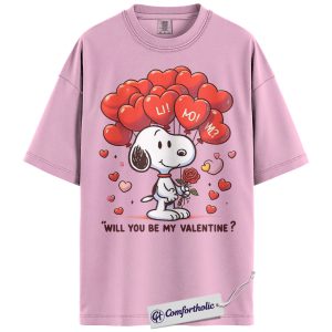 Snoopy Shirt, Peanuts Shirt, Valentine's Day Shirt, Animated Graphic Tee, Comfort Colors Shirt