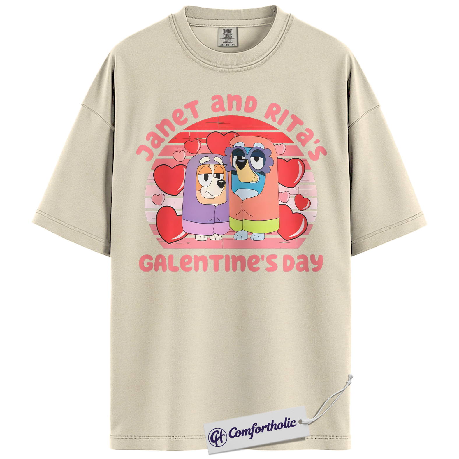 Janet and Rita Shirt, Bluey Shirt, Valentine's Day Shirt, Animated Graphic Tee, Comfort Colors Shirt - Image 3