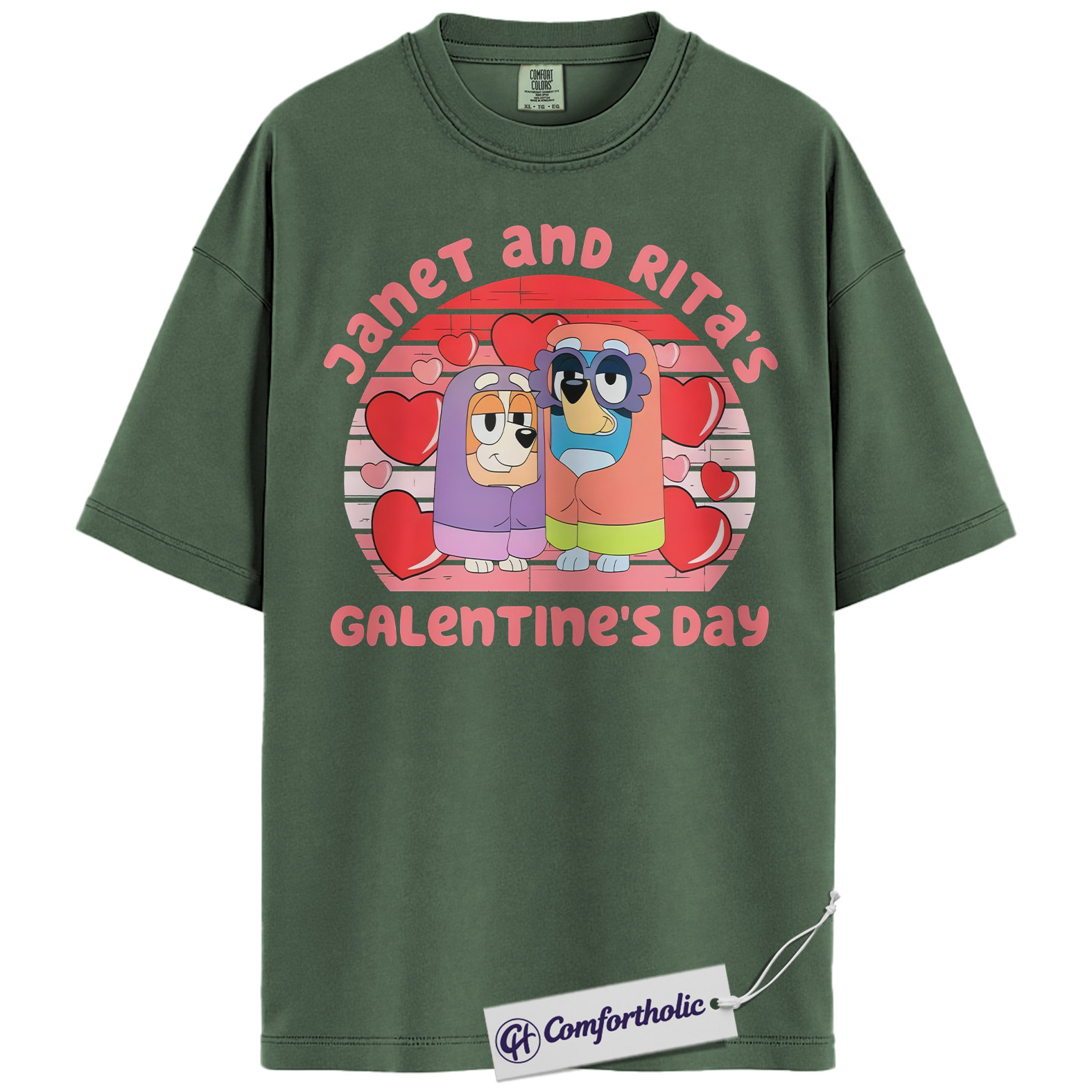 Janet and Rita Shirt, Bluey Shirt, Valentine's Day Shirt, Animated Graphic Tee, Comfort Colors Shirt - Image 4