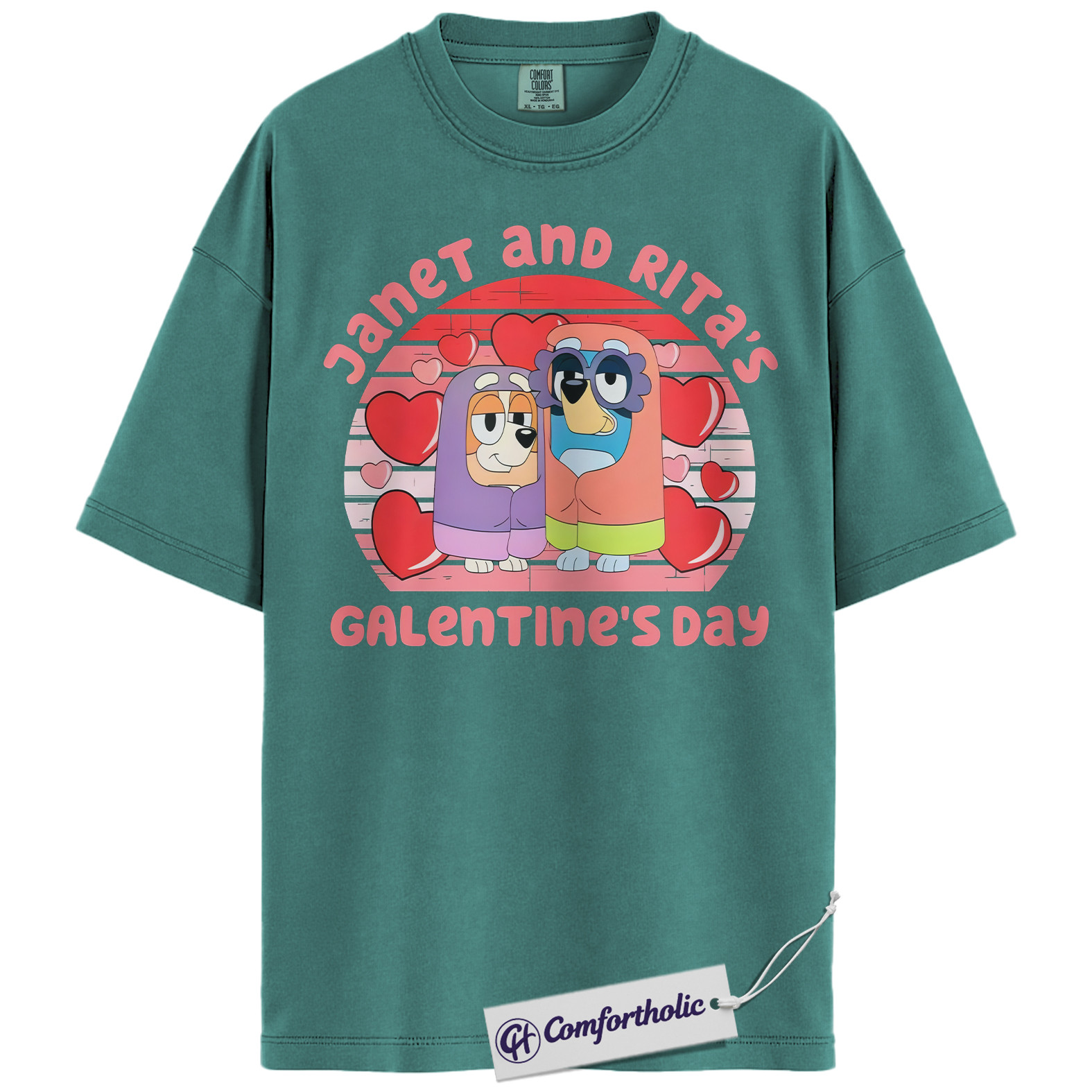 Janet and Rita Shirt, Bluey Shirt, Valentine's Day Shirt, Animated Graphic Tee, Comfort Colors Shirt - Image 12