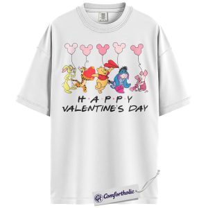 Alternative view of Winnie-the-Pooh Shirt, Valentine's Day Shirt, Animated Graphic Tee, Comfort Colors Shirt