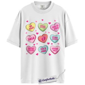 Alternative view of Pregnancy Announcement Shirt, Cute Valentine Mom-to-Be Graphic Tee, Baby Reveal Heart Candy T-Shirt, Gift for Expecting Moms and Parents, Comfort Colors Shirt